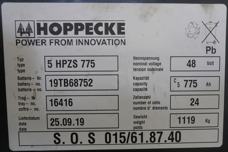 HOPPECKE 48 Volt 5 PzS 775 Ah - Bateria automotiva por Equipamento de movimentação: foto 5 HOPPECKE 48 Volt 5 PzS 775 Ah - Bateria automotiva por Equipamento de movimentação: foto 5