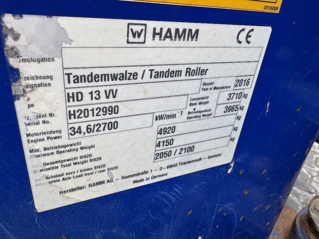 Hamm HD 13 VV  - Compactador de asfalto: foto 5 Hamm HD 13 VV  - Compactador de asfalto: foto 5