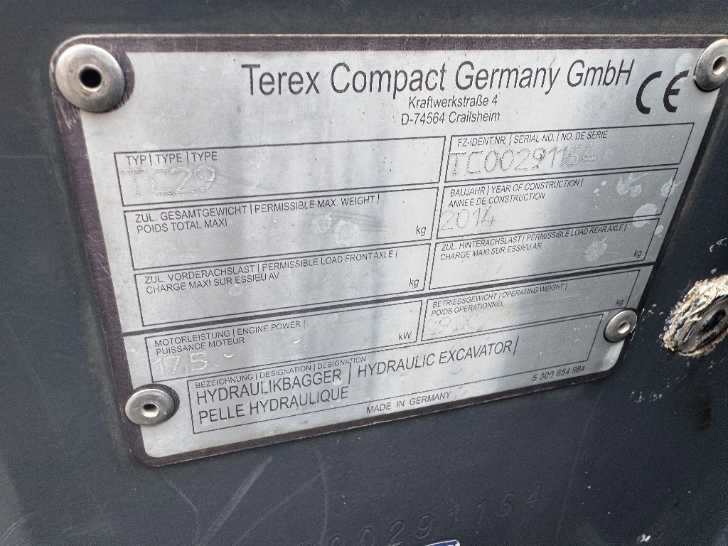 Terex TC 29 - Mini escavadeira: foto 5 Terex TC 29 - Mini escavadeira: foto 5