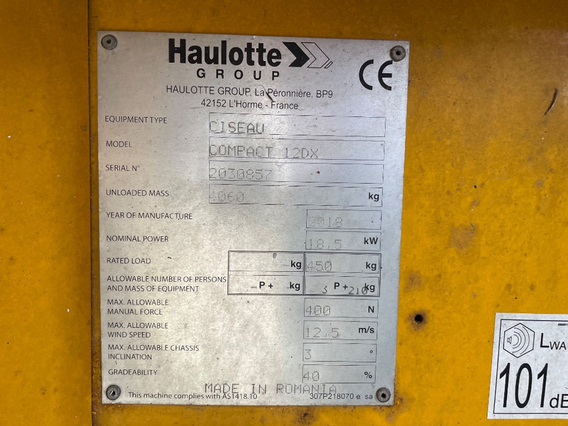 Haulotte Compact 12 DX - Plataforma de Tijera/ Plataforma de tesoura: foto 3 Haulotte Compact 12 DX - Plataforma de Tijera/ Plataforma de tesoura: foto 3