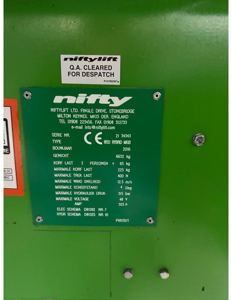 Plataforma articulada Niftylift HR 21 HYBRID: foto 14 Plataforma articulada Niftylift HR 21 HYBRID: foto 14