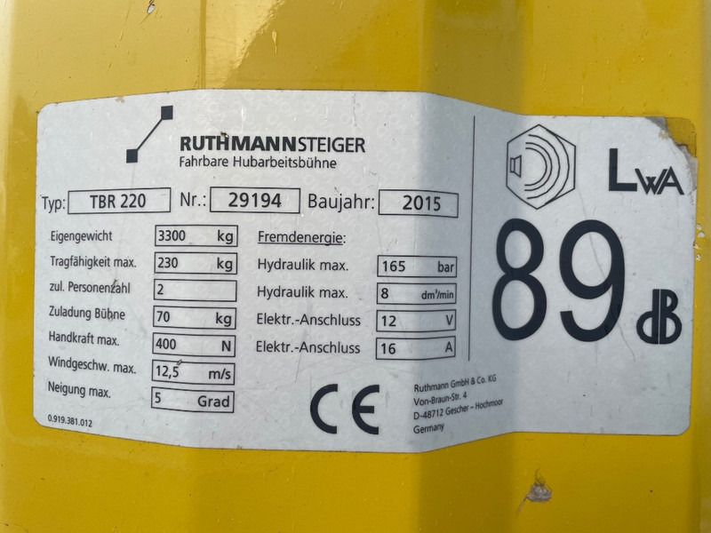 Ruthmann TBR 220 - Caminhão com plataforma aérea: foto 3 Ruthmann TBR 220 - Caminhão com plataforma aérea: foto 3