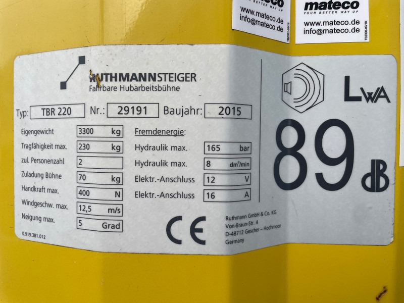 Ruthmann TBR 220 - Caminhão com plataforma aérea: foto 3 Ruthmann TBR 220 - Caminhão com plataforma aérea: foto 3