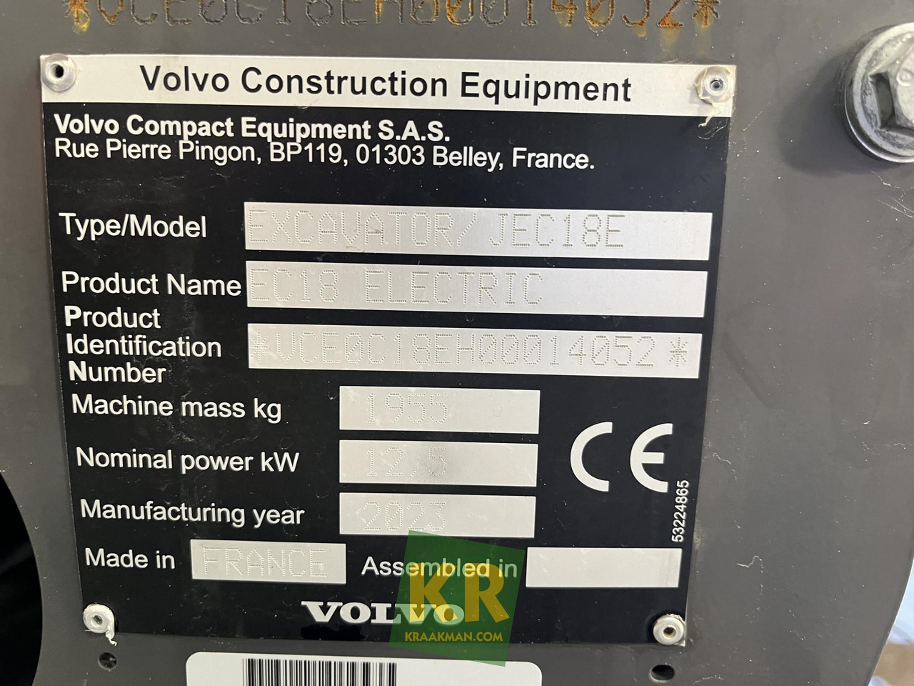 Escavadora de rastos novo Volvo EC18E: foto 12