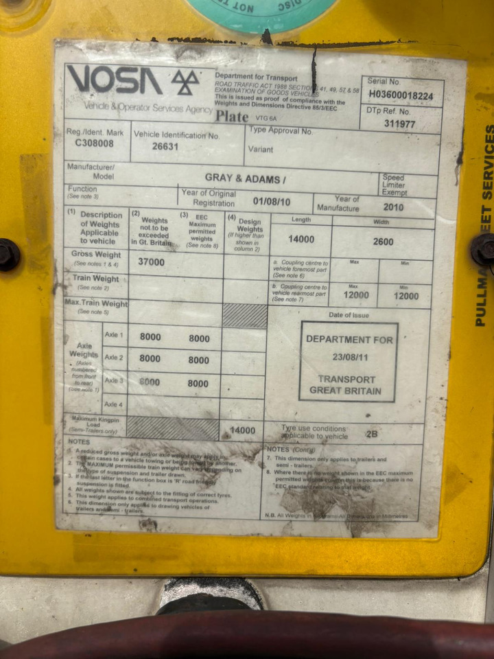 Gray and Adams 2010 Vector 1850 – D12 - Semi-reboque frigorífico: foto 5 Gray and Adams 2010 Vector 1850 – D12 - Semi-reboque frigorífico: foto 5