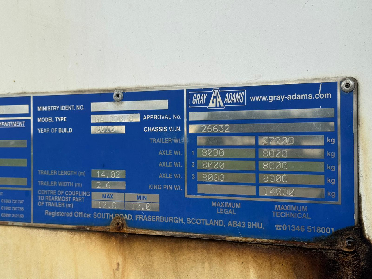 Gray and Adams 2010 Vector 1850 MT – D11 - Semi-reboque frigorífico: foto 5 Gray and Adams 2010 Vector 1850 MT – D11 - Semi-reboque frigorífico: foto 5