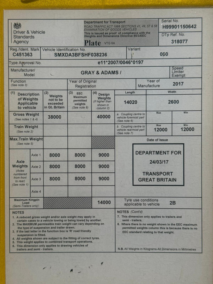 Gray and Adams 2017 Vector 1550 – 201786 - Semi-reboque frigorífico: foto 3 Gray and Adams 2017 Vector 1550 – 201786 - Semi-reboque frigorífico: foto 3