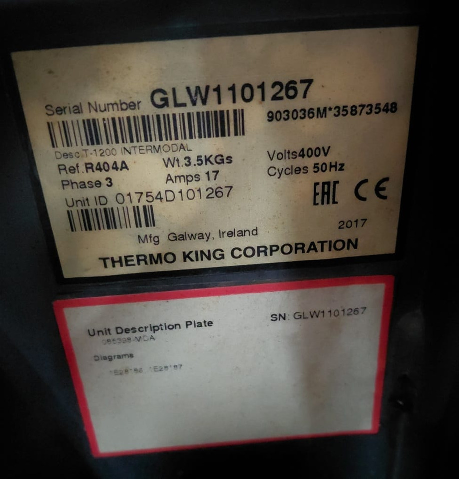 Thermo King T-1200 S/N : GLW1101267 - Equipamento de refrigeração: foto 2 Thermo King T-1200 S/N : GLW1101267 - Equipamento de refrigeração: foto 2