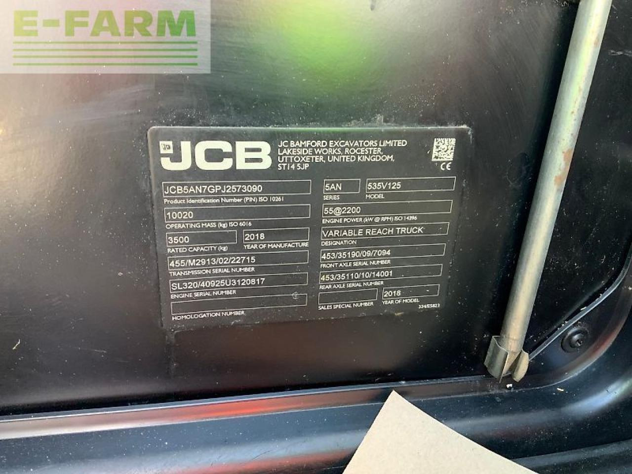 Empilhador telescópico JCB 535-125 hi viz telehandler (st24434): foto 14