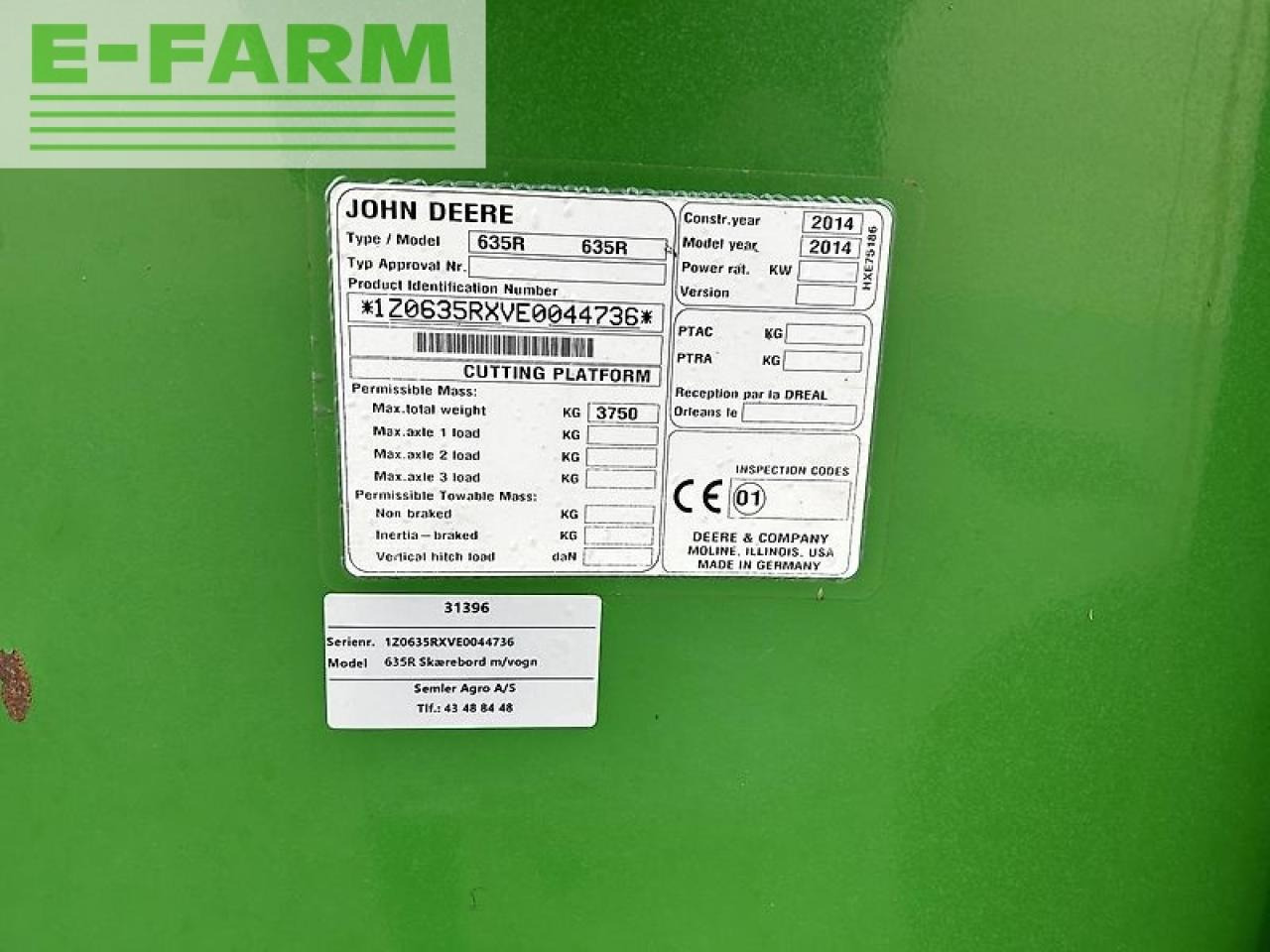 Acessórios para Colhedora de forragem John Deere 635r: foto 6