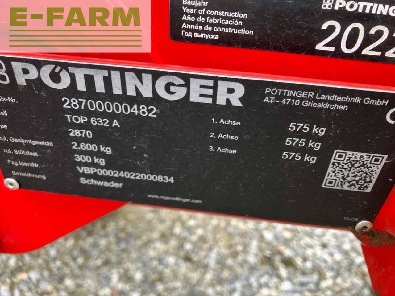 Pöttinger Top 632 A - Ancinho enleirador: foto 5 Pöttinger Top 632 A - Ancinho enleirador: foto 5