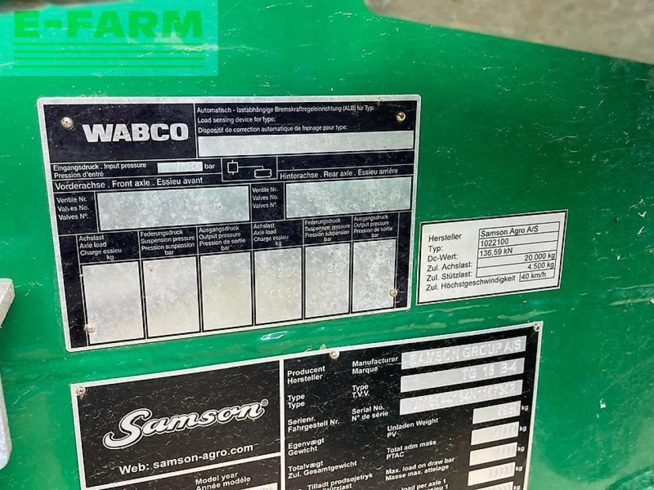 Equipamento de fertilização Samson tg18.4: foto 10