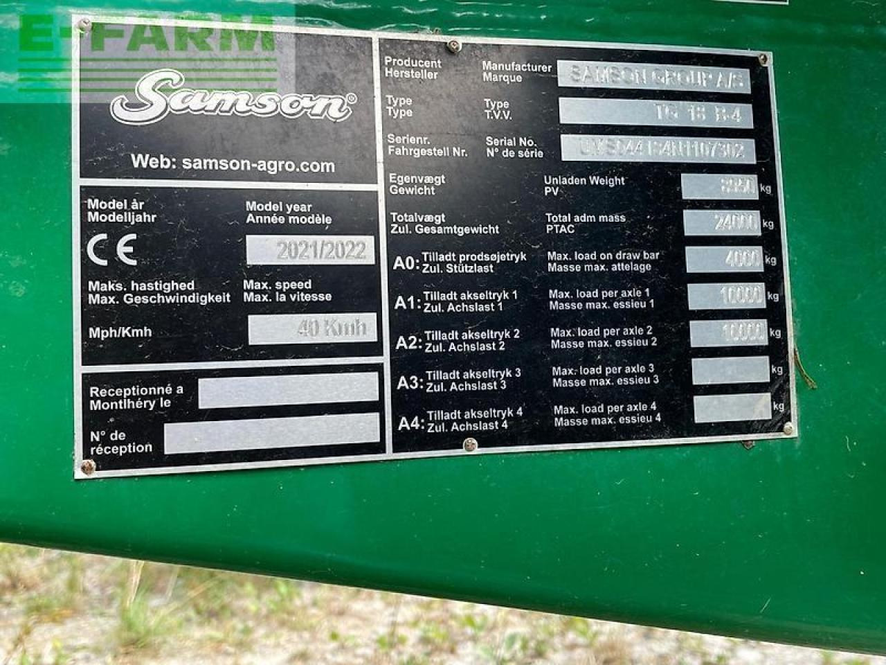 Equipamento de fertilização Samson tg18.4: foto 9