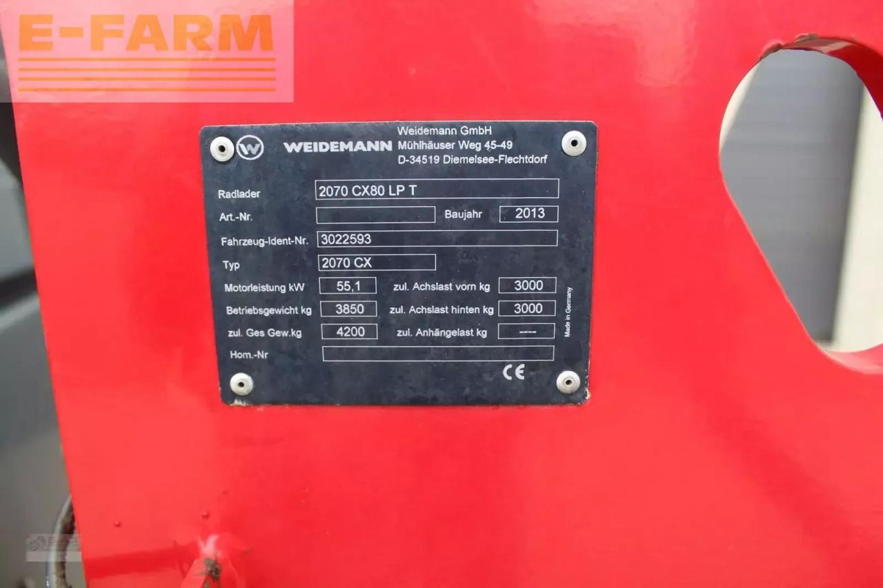Pá carregadora de rodas Weidemann 2070 cx 80 ohne partikelfilter: foto 15