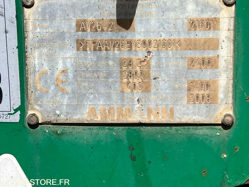 Rolo COMPACTEUR AMMANN AV26-2 ROULEAU TANDEM VIBRANT ARTICULÉ - ANNÉE 2008 - 1765 H: foto 18