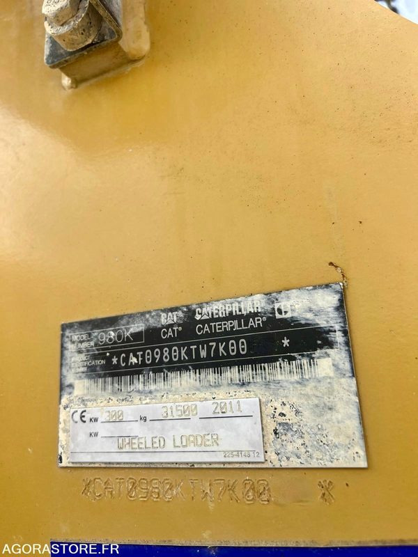 Chargeuse sur pneus CAT 980K de 2011 - 28 746 heures - Pá carregadora: foto 4 Chargeuse sur pneus CAT 980K de 2011 - 28 746 heures - Pá carregadora: foto 4