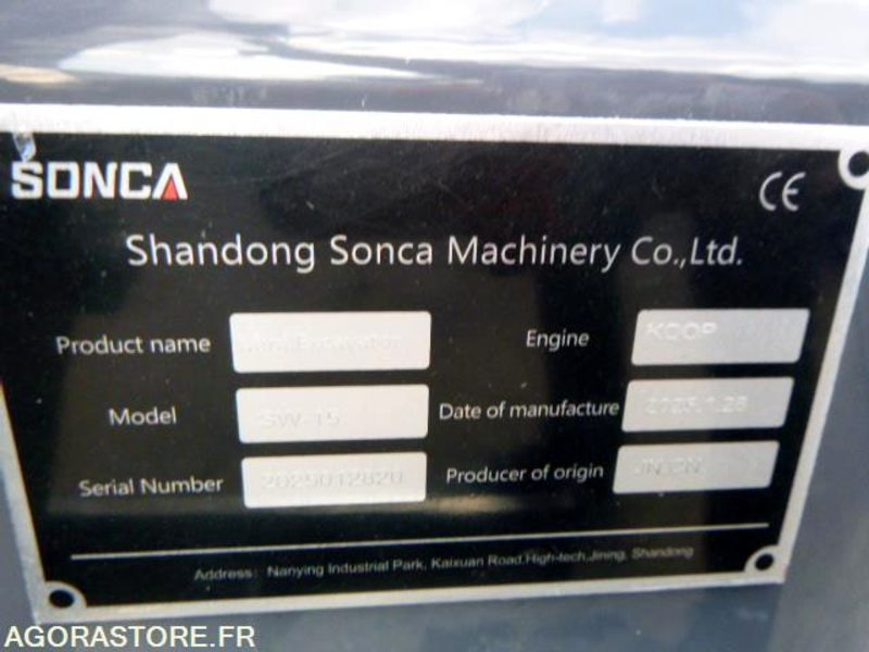 Escavadeira MINIPELLE YCW 1T5 EURO5 -2025 - NEUF: foto 11