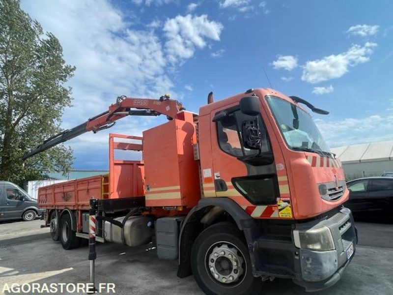 Camião de caixa aberta/ Plataforma, Camião grua RENAULT PREMIUM LANDER 430.26 - PLATEAU GRUE - GRUE FASSI F150 + RADIO - 2011: foto 10