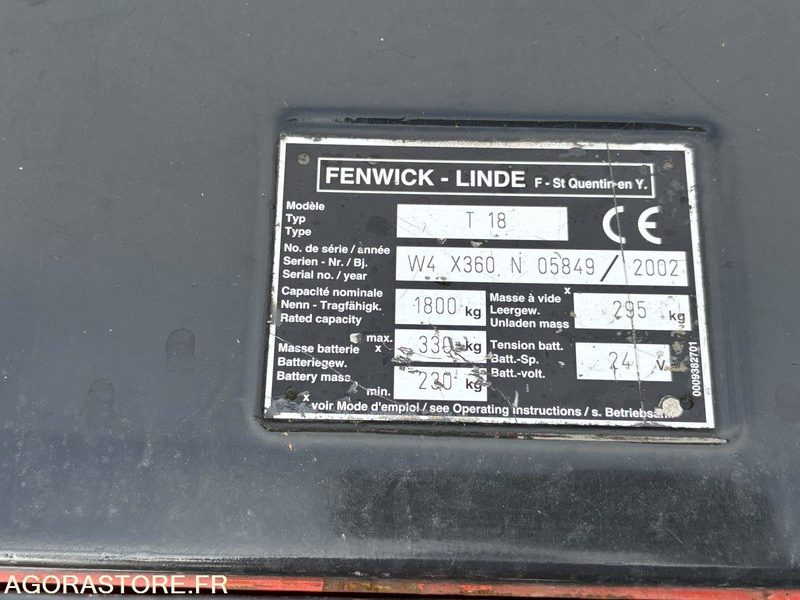 Transpalette électrique 1800kg Fenwick T18 - Porta-palete: foto 5 Transpalette électrique 1800kg Fenwick T18 - Porta-palete: foto 5