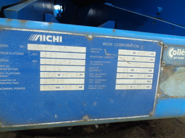 Aichi SR18A - Plataforma telescópica: foto 5 Aichi SR18A - Plataforma telescópica: foto 5