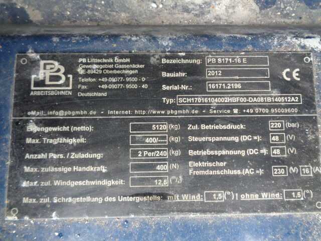 Diversen S171-16 PB S171-16 - Plataforma de Tijera/ Plataforma de tesoura: foto 5 Diversen S171-16 PB S171-16 - Plataforma de Tijera/ Plataforma de tesoura: foto 5