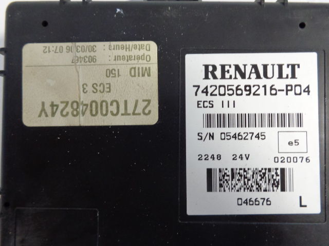 Renault ECS control units 7420569216, 7420569216, 7420569216 "WORLDWIDE - Centralina electrónica por Camião: foto 5 Renault ECS control units 7420569216, 7420569216, 7420569216 "WORLDWIDE - Centralina electrónica por Camião: foto 5