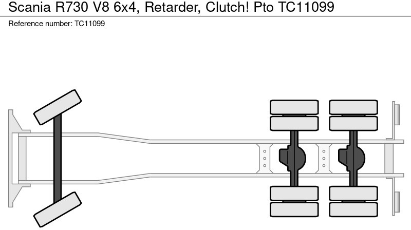 Camião chassi Scania R730 V8 6x4, Retarder, Clutch! Pto, Topline: foto 10