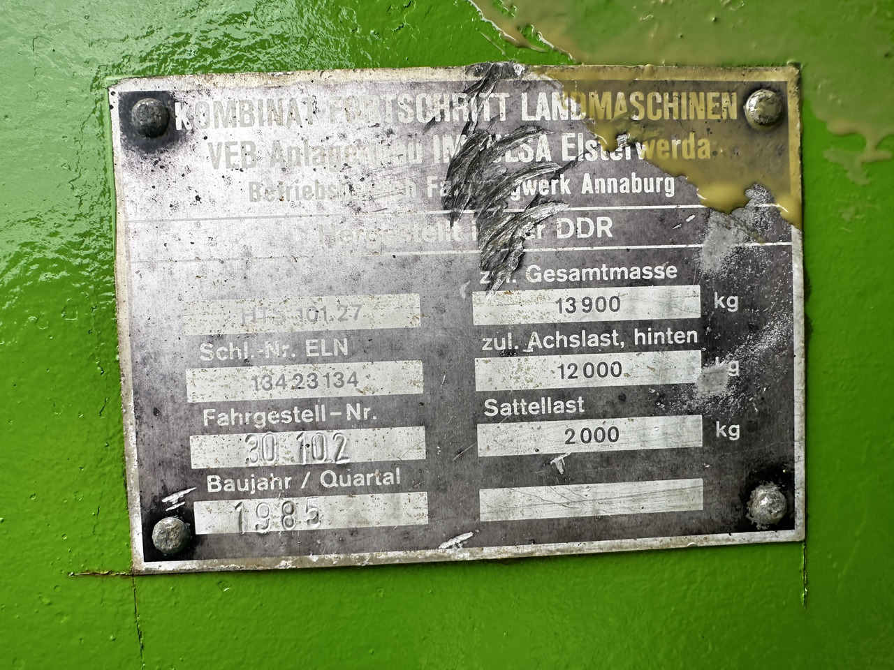 Fortschritt HTS 100.27 - Cisterna de chorume: foto 5 Fortschritt HTS 100.27 - Cisterna de chorume: foto 5