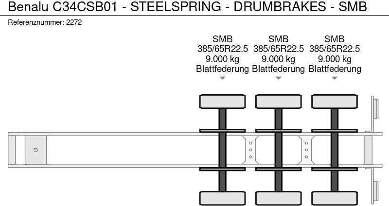 Semi-reboque basculante Benalu C34CSB01 - STEELSPRING - DRUMBRAKES - SMB: foto 14