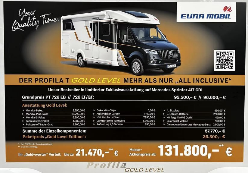 Eura Mobil PROFILA T 726 EB /- 2026 - / GOLD - LEVEL PAKET - Autocaravana perfilada: foto 1 Eura Mobil PROFILA T 726 EB /- 2026 - / GOLD - LEVEL PAKET - Autocaravana perfilada: foto 1
