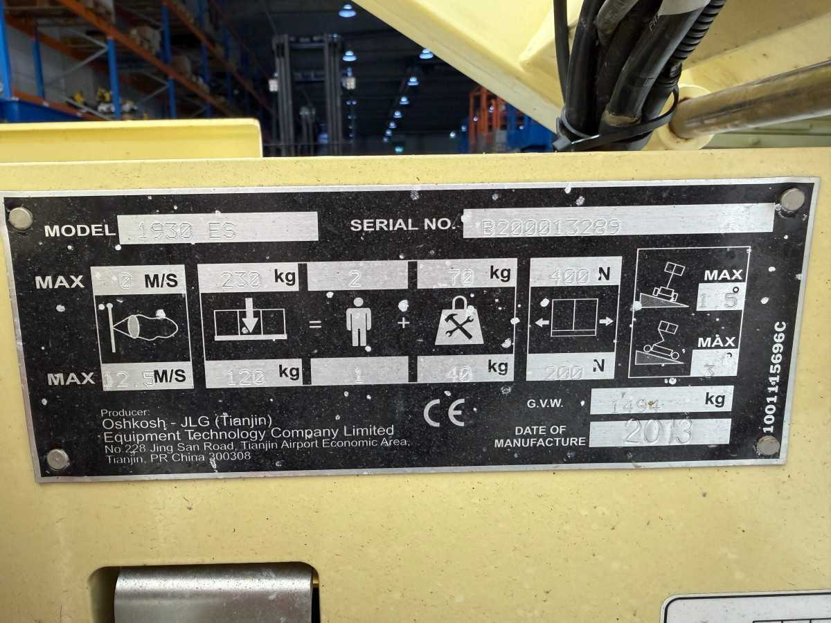 Plataforma aérea JLG - 2013 - 1930ES - AERIAL PLATFORM: foto 27 Plataforma aérea JLG - 2013 - 1930ES - AERIAL PLATFORM: foto 27