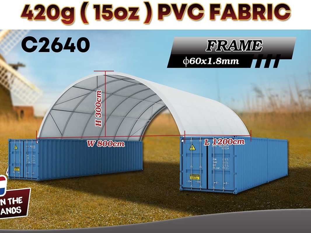 Rhino-Cross-Shelter C2640 - 12x8x3 m - Depósito de armazenamento: foto 2 Rhino-Cross-Shelter C2640 - 12x8x3 m - Depósito de armazenamento: foto 2