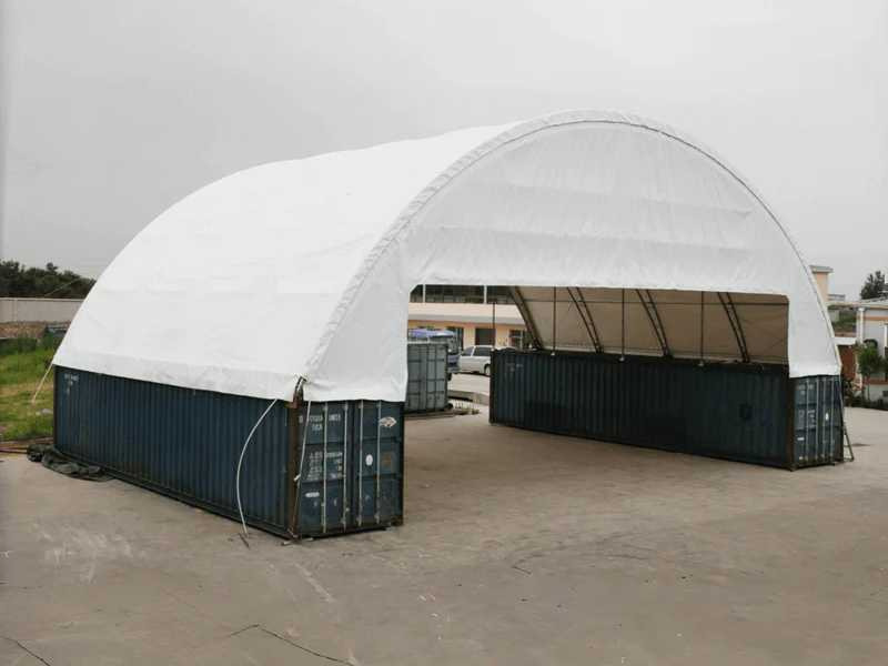 Rhino-Cross-Shelter C608015S 24x18x4,5 m halve cover op beide einden - Depósito de armazenamento: foto 2 Rhino-Cross-Shelter C608015S 24x18x4,5 m halve cover op beide einden - Depósito de armazenamento: foto 2
