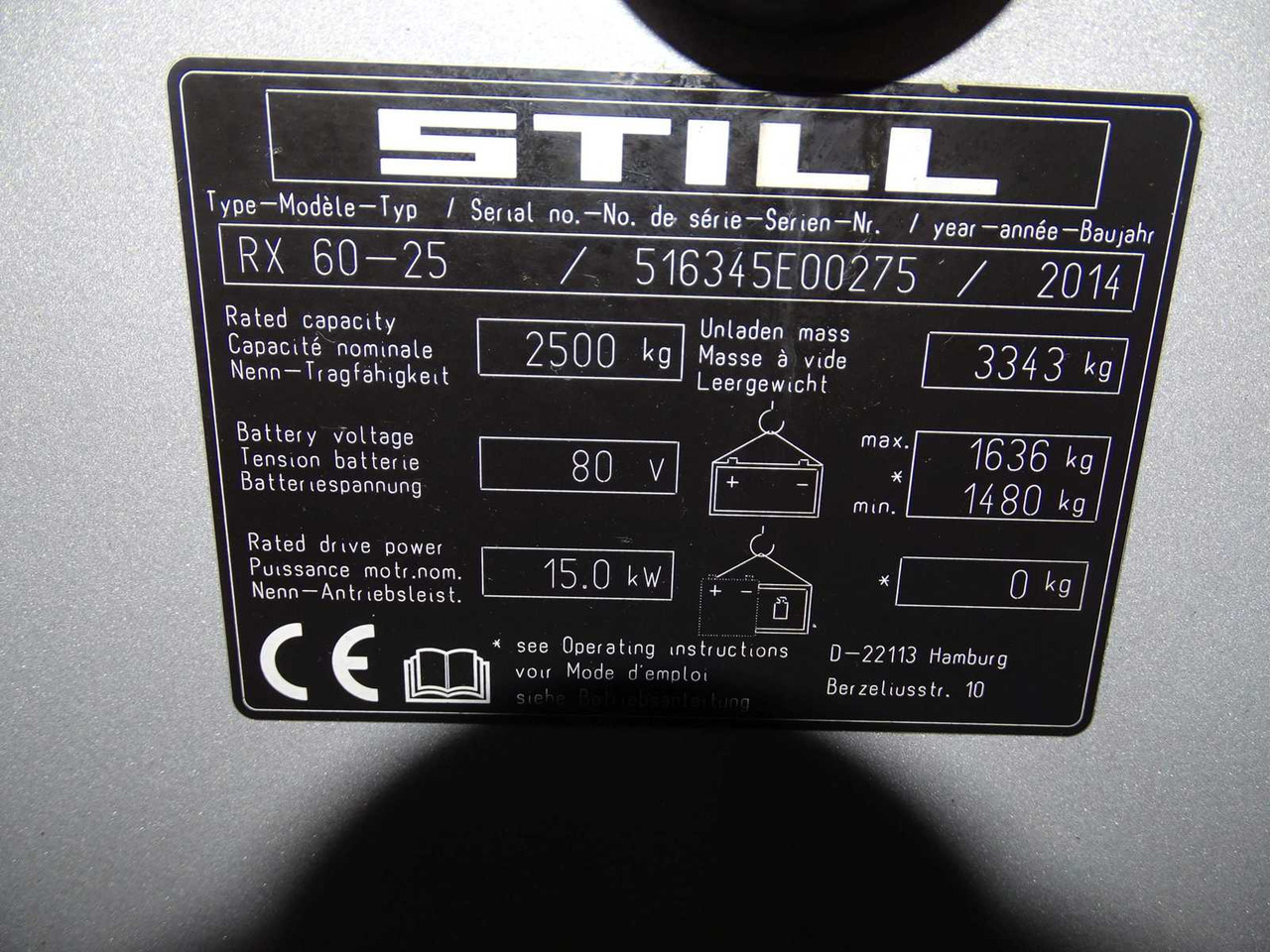 STILL RX60-25 2014 FORKLIFT - Empilhadeira: foto 2 STILL RX60-25 2014 FORKLIFT - Empilhadeira: foto 2