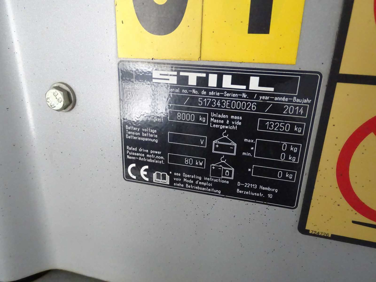 STILL RX70-80 2014 FORKLIFT - Empilhadeira: foto 2 STILL RX70-80 2014 FORKLIFT - Empilhadeira: foto 2