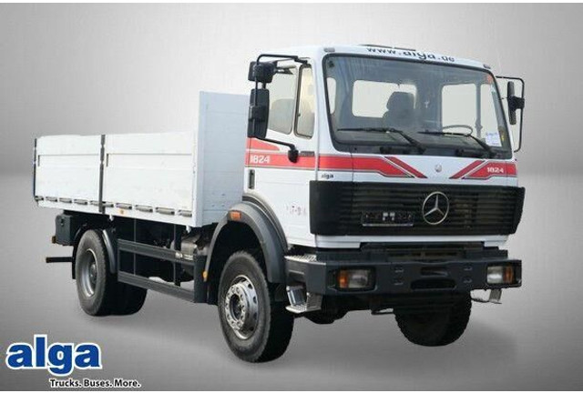 Mercedes-Benz 1824 AK 4x4, Allrad, AHK, Blattfederung, 168tkm - Camião de caixa aberta/ Plataforma: foto 1 Mercedes-Benz 1824 AK 4x4, Allrad, AHK, Blattfederung, 168tkm - Camião de caixa aberta/ Plataforma: foto 1