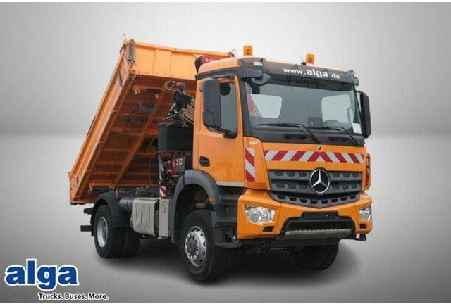 Mercedes-Benz 1835 AK Arocs 4x4, Meiller, Fassi F135AC, Funk - Camião basculante: foto 1 Mercedes-Benz 1835 AK Arocs 4x4, Meiller, Fassi F135AC, Funk - Camião basculante: foto 1
