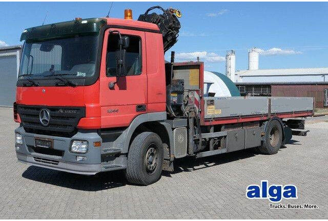 Mercedes-Benz 1844 L Actros 4x2, Hiab 144E-3, Funk, Voll-Luft - Camião de caixa aberta/ Plataforma: foto 1 Mercedes-Benz 1844 L Actros 4x2, Hiab 144E-3, Funk, Voll-Luft - Camião de caixa aberta/ Plataforma: foto 1