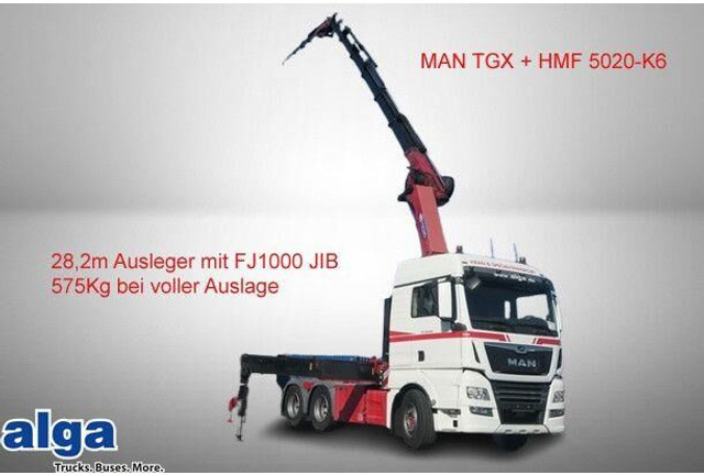 MAN 28.500 TGX 6X2-2 BLS, Kran HMF 5020-K6, Funk,23m - Tractor: foto 1 MAN 28.500 TGX 6X2-2 BLS, Kran HMF 5020-K6, Funk,23m - Tractor: foto 1