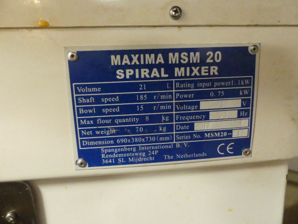 Pétrin Maxima MSM20 - Máquina de padaria: foto 2 Pétrin Maxima MSM20 - Máquina de padaria: foto 2