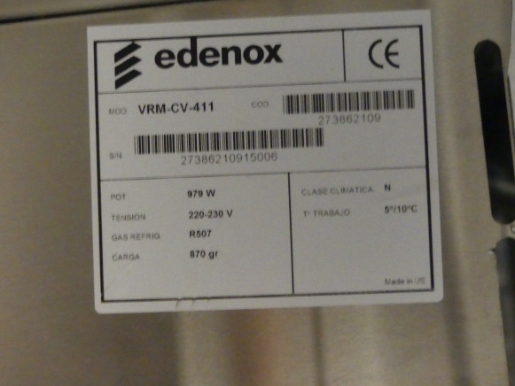 Vitrines réfrigérées Edenox VRA-CV-411 - Equipamento de processamento de alimentos: foto 4 Vitrines réfrigérées Edenox VRA-CV-411 - Equipamento de processamento de alimentos: foto 4