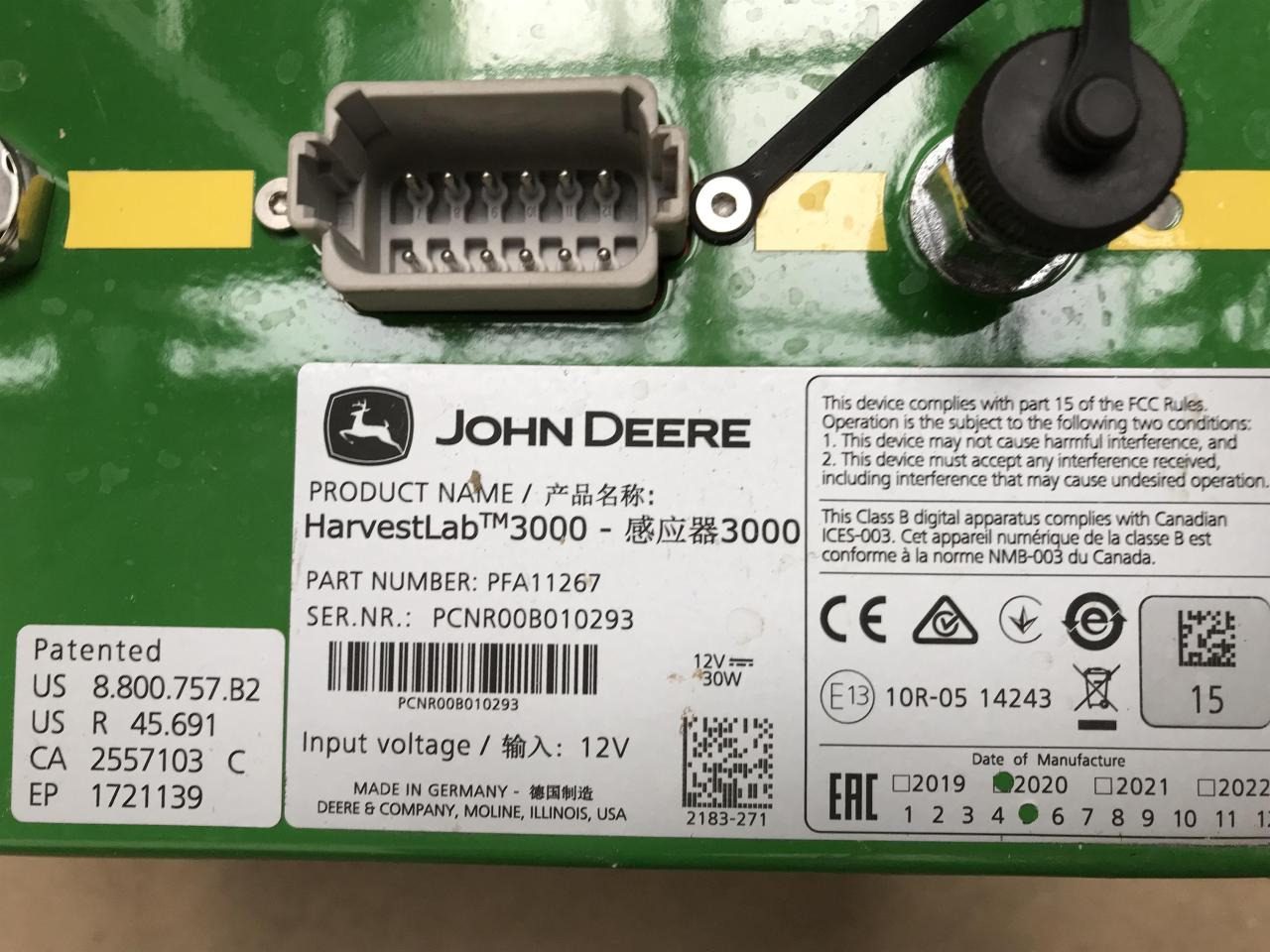 John Deere HarvestLab 3000 - Sistema de navegação por Máquina agrícola: foto 5 John Deere HarvestLab 3000 - Sistema de navegação por Máquina agrícola: foto 5