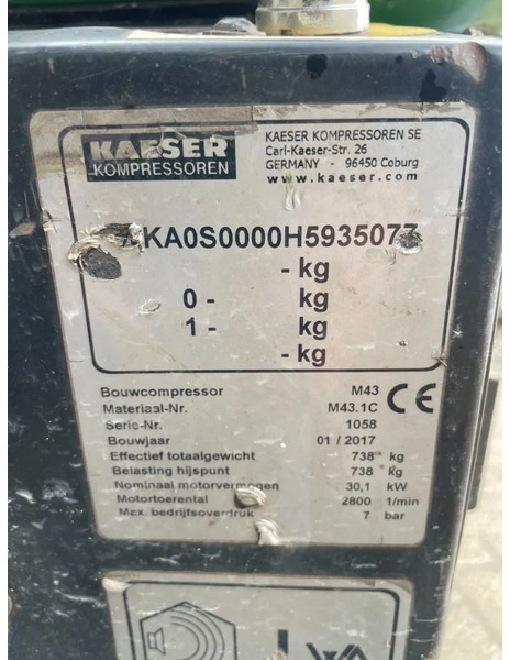 Kaeser M43 Kubota 4,2 m3 / min 7 Bar 30 kW Silent Diesel Compressor - Compressor de ar: foto 5 Kaeser M43 Kubota 4,2 m3 / min 7 Bar 30 kW Silent Diesel Compressor - Compressor de ar: foto 5