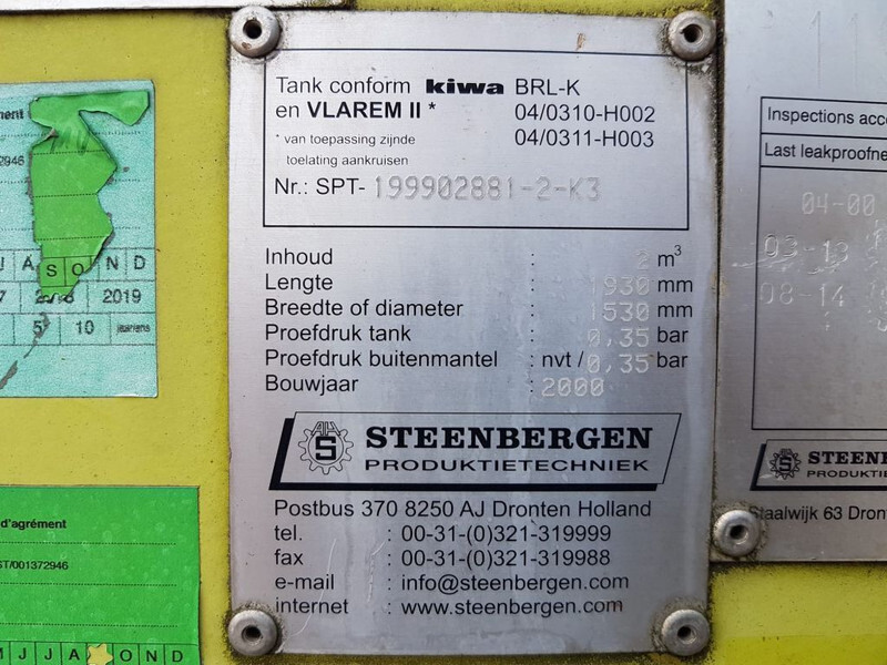 Depósito de armazenamento Kiwa IBC Steenbergen 2000 liter Kiwa IBC Dieseltank met handpomp: foto 9