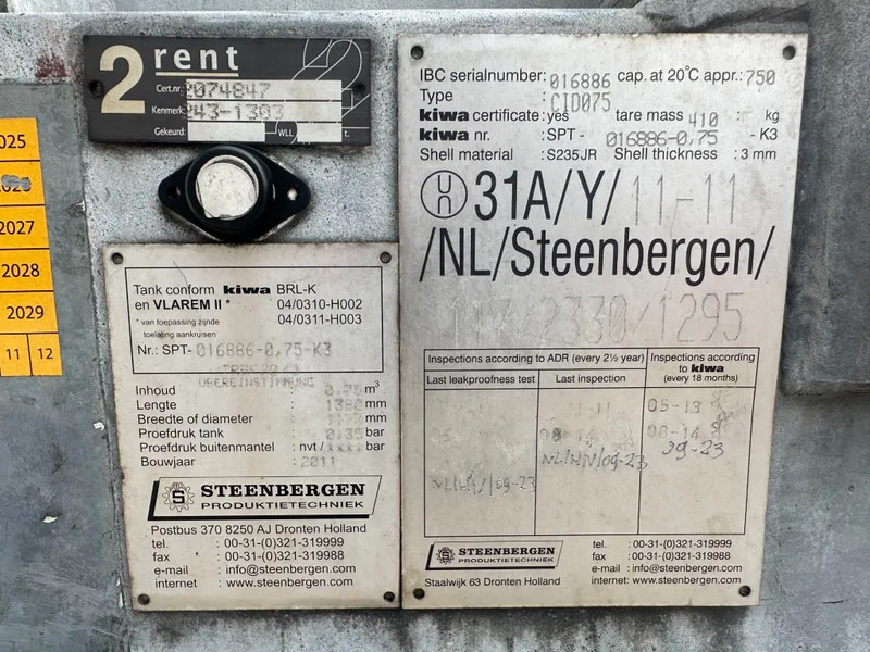 Kiwa IBC Steenbergen 750 liter Dieseltank met Handpomp Milieutank Gegalvaniseerd - Depósito de armazenamento: foto 3 Kiwa IBC Steenbergen 750 liter Dieseltank met Handpomp Milieutank Gegalvaniseerd - Depósito de armazenamento: foto 3