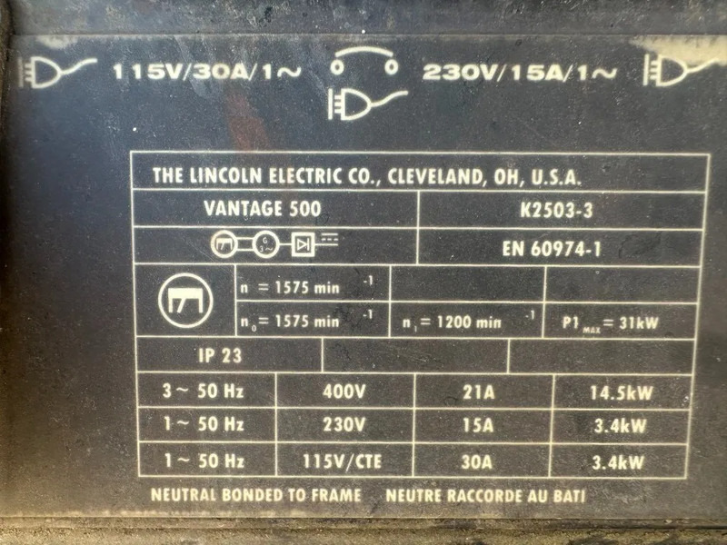 Lincoln Electric Vantage 500 Perkins 500 Amp Las generatorset Welding genset - Gerador elétrico: foto 4 Lincoln Electric Vantage 500 Perkins 500 Amp Las generatorset Welding genset - Gerador elétrico: foto 4