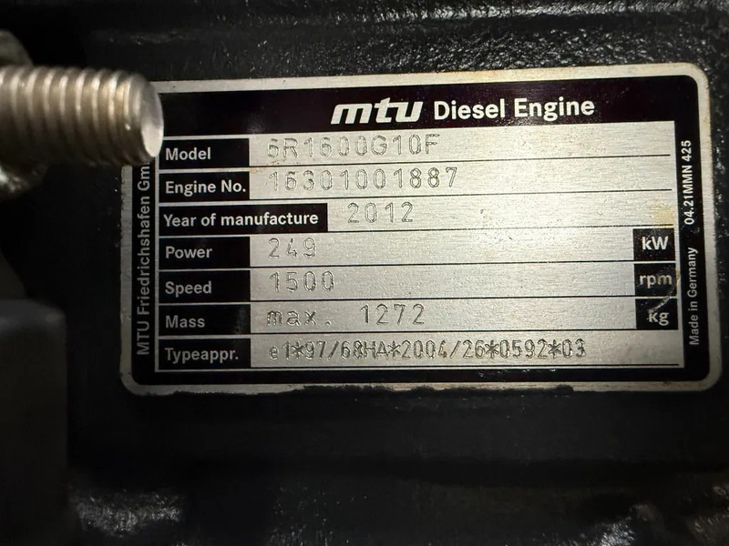 MTU 6R1600 G10F Himoinsa Mecc Alte Spa 315 kVA Silent generatorset Stage 3A - Gerador elétrico: foto 5 MTU 6R1600 G10F Himoinsa Mecc Alte Spa 315 kVA Silent generatorset Stage 3A - Gerador elétrico: foto 5