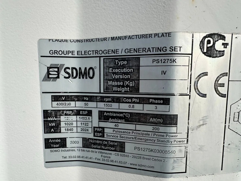 Gerador elétrico SDMO Perkins Leroy Somer 1460 kVA Silent generatorset Powerplant in 40 ft container: foto 12