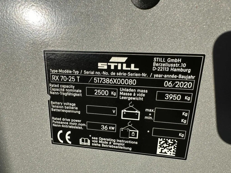 Still RX70-25 T 2.5 ton Duplex Sideshift LPG Heftruck 2020 - Empilhadeira a gás: foto 4 Still RX70-25 T 2.5 ton Duplex Sideshift LPG Heftruck 2020 - Empilhadeira a gás: foto 4