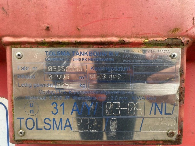 Tolsma Kiwa IBC 1000 liter dieseltank met handpomp - Depósito de armazenamento: foto 3 Tolsma Kiwa IBC 1000 liter dieseltank met handpomp - Depósito de armazenamento: foto 3